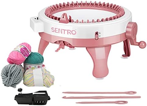 Uennm Machine à Tricoter, 48 Aiguilles à Tisser Intelligente Machines à Tricoter Rondes, Adultes et Enfants Planche à Tricoter Double métier à Tricoter Rotatif pour Chaussettes Chapeau écharpe (B)