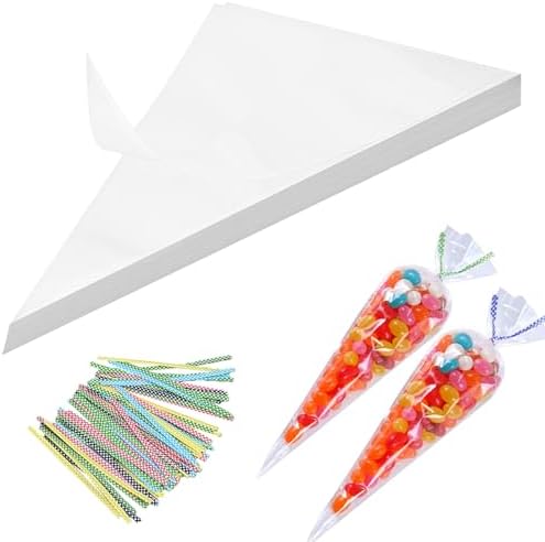 Sac Plastique Transparent 100pcs 8x12cm,avec Liens Torsadés 100 pcs,Sachet Cellophane Sachet Transparent Cadeau pour Emballage cadeau de fête, Cadeaux de mariage, Cadeaux d'anniversaire pour enfants – Image 11