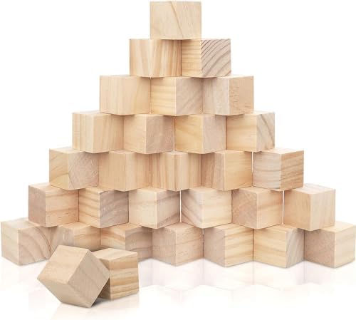 Cubes en bois, matériel d'artisanat, pièces de jeu en bois et cubes pour l'artisanat, petits cubes en bois vierges, blocs de bois puzzle et numérotés, 12 pièces, 5x5x5cm