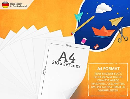 Lot de 50 feuilles de papier d'impression 200 g/m² - Format A4 - Blanc neige - Format DIN - Papier photo mat - Pour lettres, carton, présentations, bricolage, scrapbooking, photocopie – Image 2