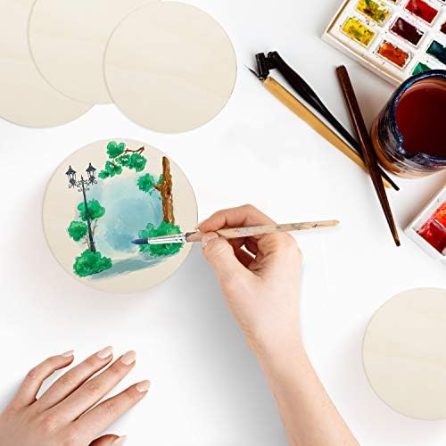 Belle Vous Lot de 100 Disques de Bois Bruts - Tranche de Bois 10 cm avec 2 mm d’Epaisseur - Rondin de Bois Naturel pour vos Décorations, Loisirs, Etiquettes, Sous-Verre, Ornements, Bricolag – Image 3