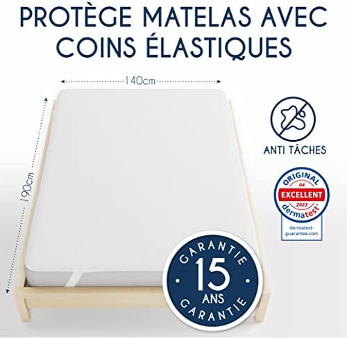 Protege Matelas 140x190 cm Imperméable Oeko TEX par Dreamzie - Alese 140x190 en Coton Respirant avec 4 Coins Elastiques – Image 2