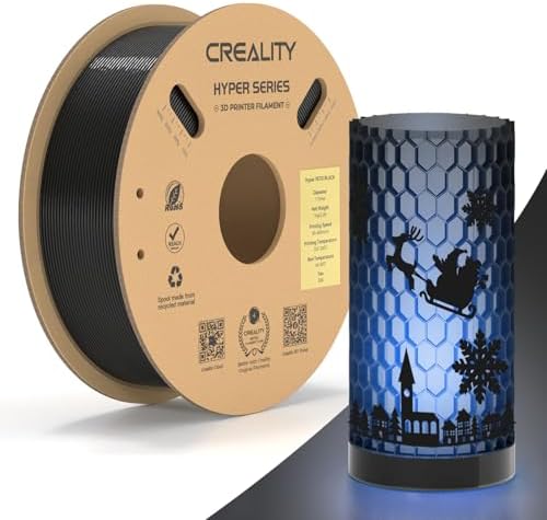 Creality Filament Hyper PETG, Filament Noir 1.75mm Hyper PETG 1KG, Imprimante 3D Filament PETG Précision Dimensionnelle +/- 0.03mm, Matériaux d'impression 3D pour La Plupart des Imprimantes 3D