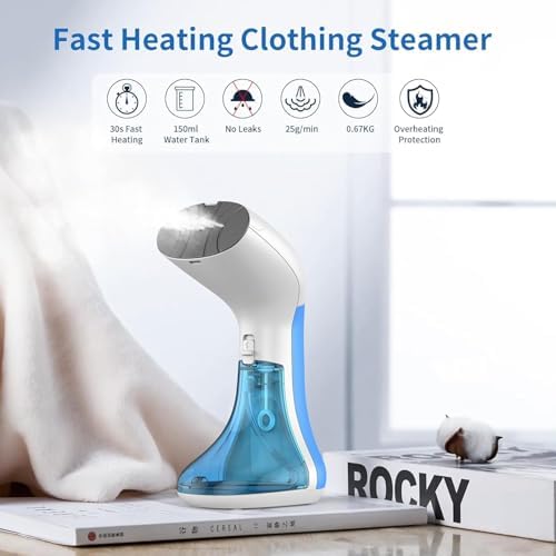 Midmoon Défroisseur Vapeur Vertical, Fer à Repasser Portable 1000W 150ml Voyage Vapeur Steamer, 30S Réchauffage Rapide Défroisseur pour La Maison, Le Bureau (White) – Image 2
