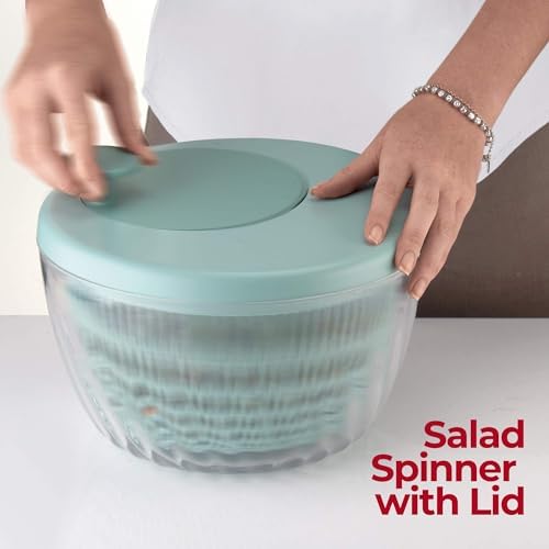 Guzzini - Kitchen Active Design, Spin&Store, Centrifugeuse à Salade avec Couvercle - Olive Green, 26 cm - 170900175 – Image 3