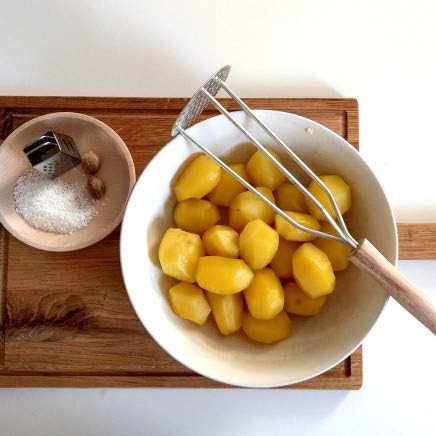 HOFMEISTER® 30cm Pressepurée pour pommes de terre, légumes, fruits & choucroute Résistant à la chaleur, antibactérien, antirayures, presseherbes robuste en bois de hêtre, fabriqué en Europe, – Image 2