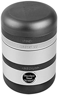 Kannastör GR8TR V2 Grinder – Corps solide avec écran en acier inoxydable facile à changer (Argent mat)