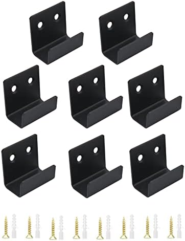 QWORK® 8 Pièces Crochets Mural Robustes avec Vis, Support Robuste en Acier Inoxydable pour Afficher les Carreaux de Céramique, Cadres Photo, Miroir, Noir, 20 mm Largeur Intérieure – Image 6