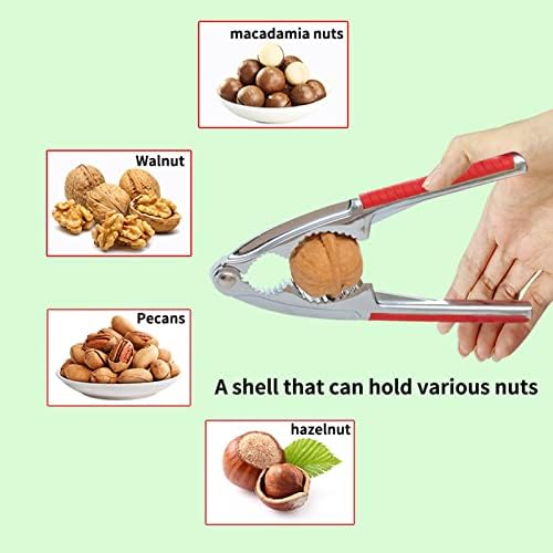 Casse-Noix avec en Silicone antidérapant ,Pince Casse Noix Manuel,Casse Noix,idéal pour décortiquer Tout Fruits à Coques comme des Noix, amandes, Noisettes, Pattes crustacés Crabe, Homard, (Rot) – Image 3