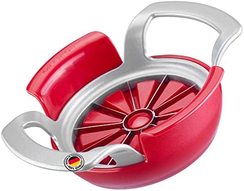 Westmark Coupe-Pomme et Poire avec Plateau de Coupe, Coupeur en aluminium/acier inoxydable/plastique, Divisorex-Spezial, Argenté/rouge, 51112260