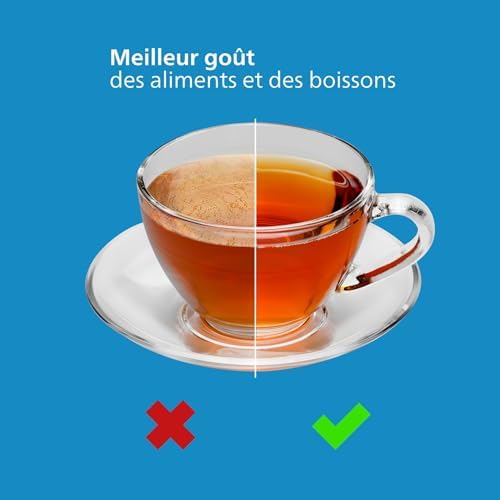 Philips Carafe filtrante +6 cartouches filtrantes de rechange Micro X-Clean, débit rapide, blanc, 2,6 litres, minuterie électronique – Image 5