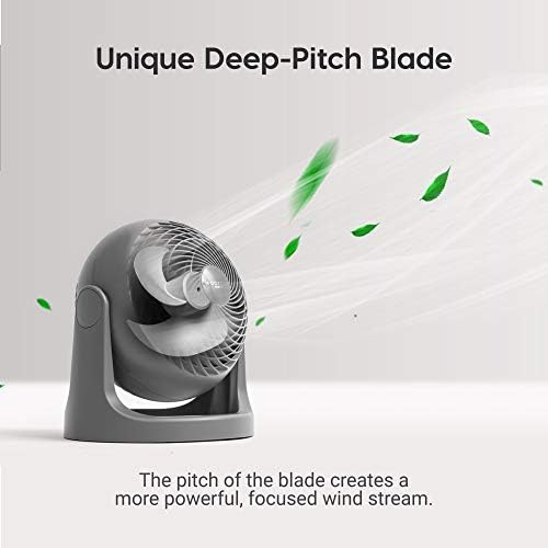 Iris Ohyama, Woozoo Ventilateur de Table, 23m², Inclinaison verticale à 360°, Blanc, 3 Vitesses, Silencieux, Portable, Idéal pour Chambre, Cuisine, Refroidisseur d'air, Puissant, PCF-HE18 – Image 6