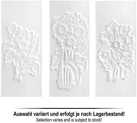 com-four® 3X humidificateur d'air en céramique - évaporateur de radiateur pour humidifier l'air ambiant - évaporateur d'eau - évaporateur de Chauffage (03 pièces - gaufrage Fleur) – Image 3