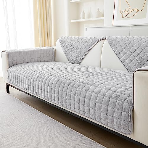 Housses de canapé en flanelle lavables - Nouvelles housses de coussin de canapé, Housse de canapé antidérapante 1 2 3 4 places pour canapé sectionnel, Housse de canapé en forme de L (Gris,70x150cm) – Image 32