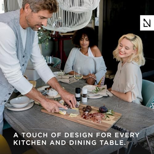 LARS NYSØM Set de moulin à sel et à poivre en acier inoxydable avec broyeur réglable en céramique 2 pièces I Set de moulin à épices manuel (Taupe Brown) – Image 5