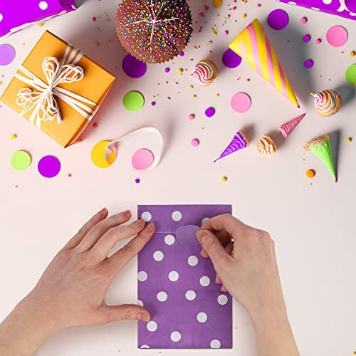 PAKNOR® Set de 40 sacs cadeaux en papier coloré avec 96 autocollants pour emballer des cadeaux d’anniversaire d'enfant, de mariage, de fête – Image 4