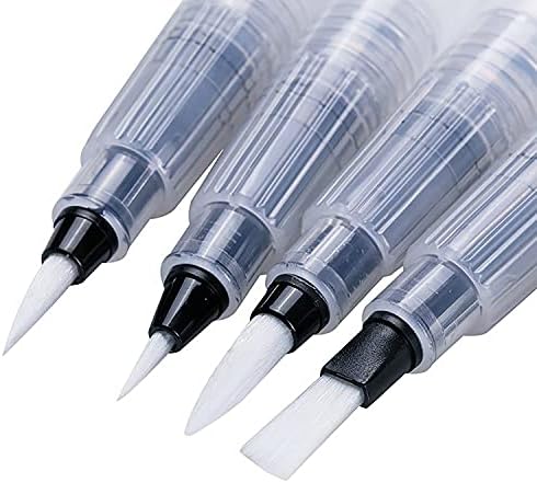 Tritart Lot de 4 Pinceaux Aquarelle à Reserve d'eau Rechargeables - Stylo Pinceau a Reservoir avec Pointe Ronde et Plate - pour Le Mélange des Couleurs et la Calligraphie – Image 6