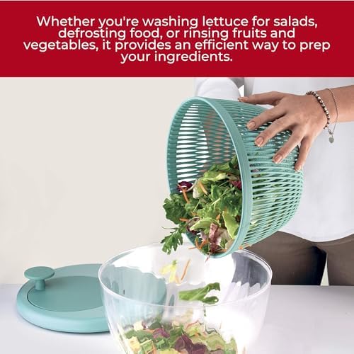 Guzzini - Kitchen Active Design, Spin&Store, Centrifugeuse à Salade avec Couvercle - Olive Green, 26 cm - 170900175 – Image 6