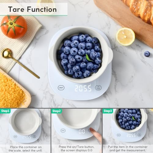arboleaf Balance de Cuisine 10kg/0,5g, Balance Cuisine qui Calcule les Calories, Balance Nutritionnelle Connectée, Rechargeable USB – Image 4