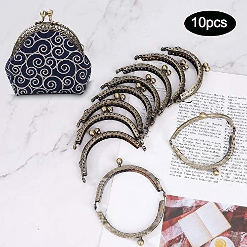 MengH-SHOP Arc en Métal Cadre Baiser Fermoir Serrure Semi-Circulaire Sac À Main Sac Cadre Fermoir Serrure Fermoirs Craft Cadre pour DIY Porte-Monnaie Faisant 10 Pièces (Bronze) – Image 5