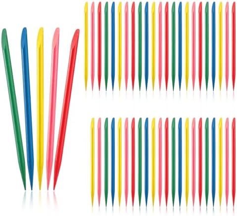 Giantree Lot de 50 stylos colorés en bois pour art à gratter - 5 couleurs - Outils de stylet robustes de 11,9 cm - Pour le bricolage, le dessin créatif, Noël, les activités artistiques