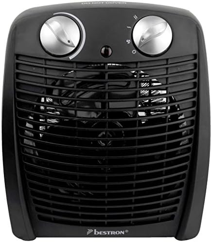 Bestron Radiateur soufflant, Radiateur soufflant salle de bain avec 2 niveaux de puissance, y compris sécurité anti-renversement & protection contre la surchauffe, pour des pièces jusqu'à 20m², Noir – Image 3