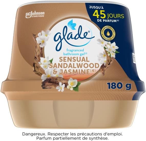 Glade Gel Premium - Désodorisant infusé aux Huiles Essentielles pour Toilette Et Salle de Bain - Sensual Sandalwood & Jasmine - 45 Jours de Parfum – Image 3