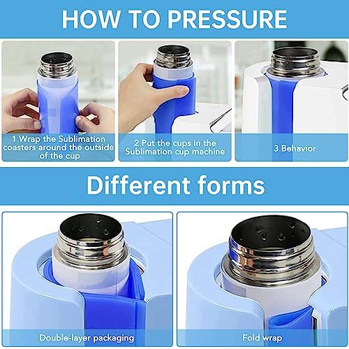 BNGXR 3pcs Silicone Mug Wrap, Mug Press Silicone Wrap, Ébauches de Sublimation Presse pour Tasses Machine à Sublimer les Tasses Machine à Presser les Tasses (avec gants) – Image 5