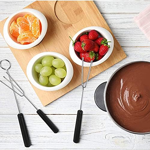 LATRAT Lot de 5 fourchettes à fondue en acier inoxydable - Embouts pour fruits - Fourchette de plongée pour chocolats et truffes - Pour faire des chocolats faits à la main – Image 7