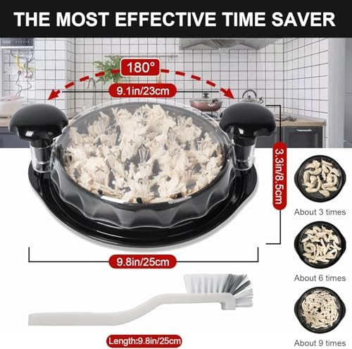 Broyeur de poulet Twist avec couvercle transparent - Broyeur de viande - Broyeur de poitrine de poulet - Brosse de nettoyage - Résistant à la chaleur - Antidérapant - Poignée ergonomique - Passe au – Image 2