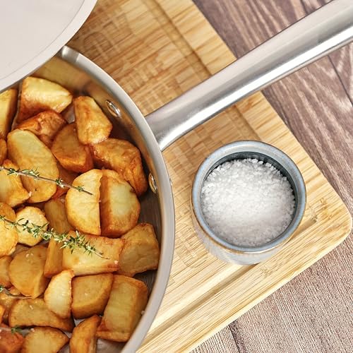 KAMBERG - Sauteuse Ø28 cm en Acier Inoxydable 18/10 Triply - Sans PFAS - Couvercle inclus - Tous feux dont induction et four - 0008279, Gris – Image 7