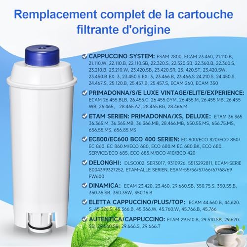 Molifal 6 pièces Filtre de remplacement pour De'Longhi DLSC002, SER3017, 5513292811 - Compatible avec Dinamica, Magnifica S, Eletta Explorer, ETAM, EPAM et ECAM – Image 3