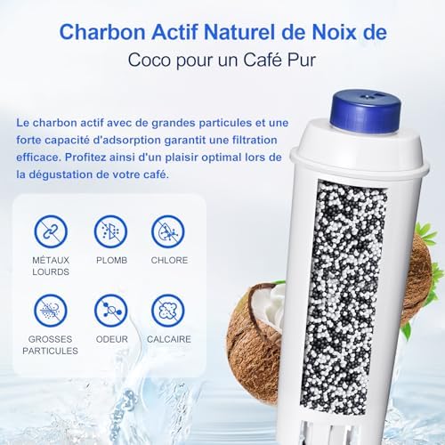 Molifal 6 pièces Filtre de remplacement pour De'Longhi DLSC002, SER3017, 5513292811 - Compatible avec Dinamica, Magnifica S, Eletta Explorer, ETAM, EPAM et ECAM – Image 2