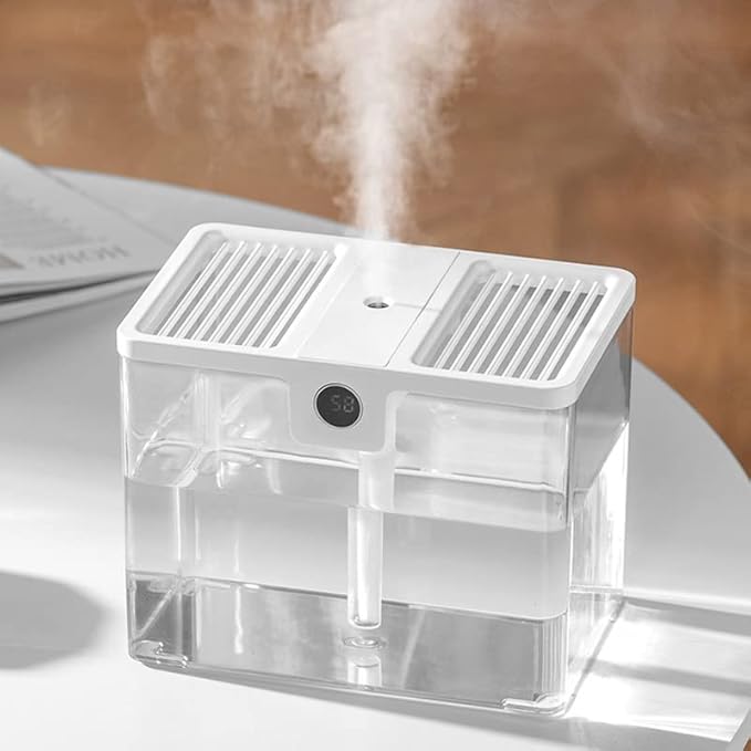 Grand humidificateur, humidificateurs d'air 1,5 L pour plantes de chambre à coucher, grande pièce, atomiseur hydratant de bureau, grande capacité, humidificateur USB T15(Blanc) – Image 2