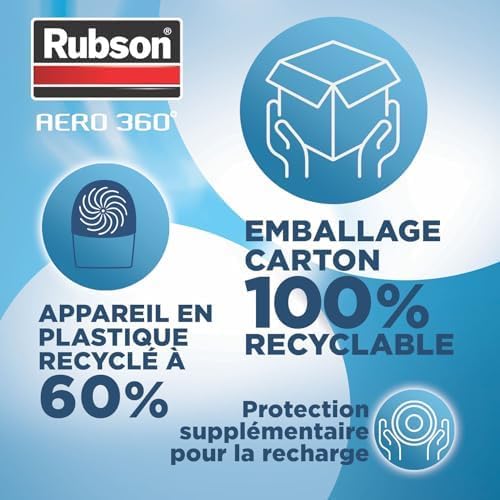 Rubson AERO 360° Absorbeur d'humidité pour pièce de 20 m², déshumidificateur d'air efficace, anti odeur & anti moisissure, inclus 1 recharge neutre 450 g - Packaging renforcé, envoi en toute sécurité – Image 4