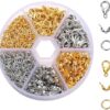 Lot de 370 fermoir collier qualité,fermoir bracelet,fermoirs mousquetons kit,attache bracelet,pour fabrication de bijoux, Perlage,bracelet DIY(Argent,Or)