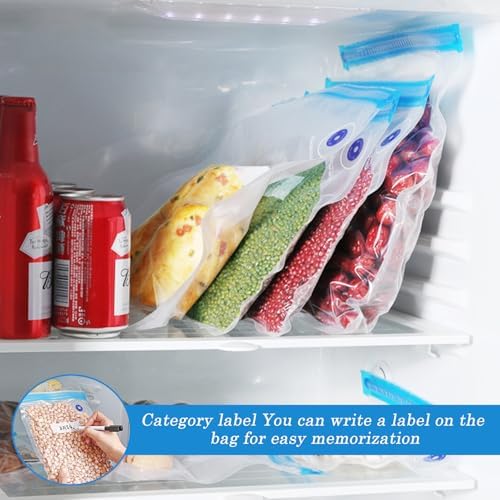 GOEDCH Machine à emballer sous vide avec 15 sacs sous vide : appareil de mise sous vide portable pour aliments, mise sous vide manuelle, chargement USB, petit pour aliments secs ou humides, stockage – Image 7