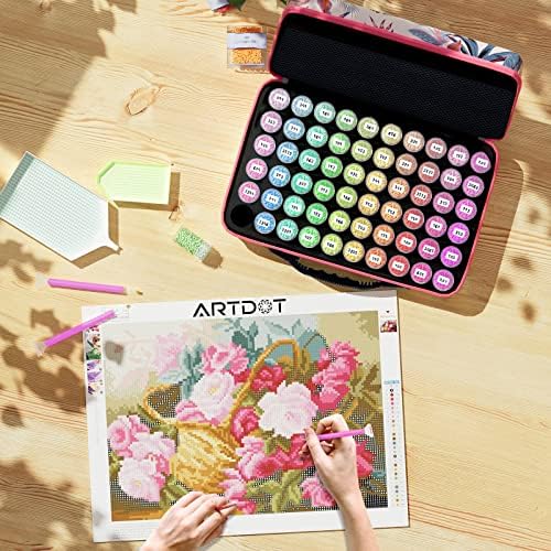 ARTDOT Diamond Painting Accessori, 60 Slots Diamond Painting Kit Completo, Kit per Organizzare Gioielli Pittura Diamante Perline Anelli Charms Glitter Strass – Image 6