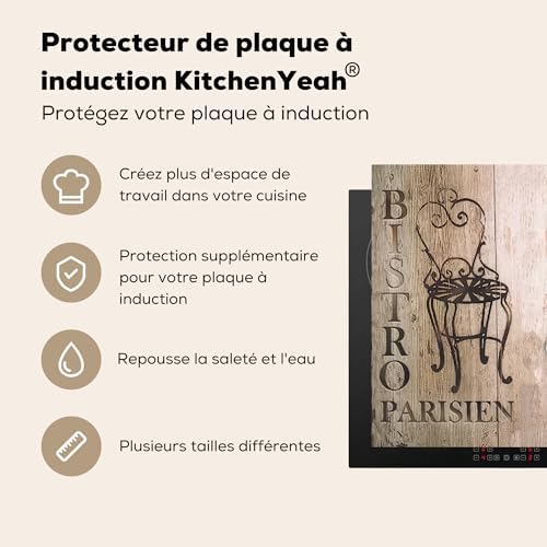 KitchenYeah© Protege Couvre Plaque De Cuisson Décoration Cuisine Tapis Protection Protecteur Induction 60x52 cm Bistro Parisien - Café - Café - Vendanges - 60x52 cm – Image 6
