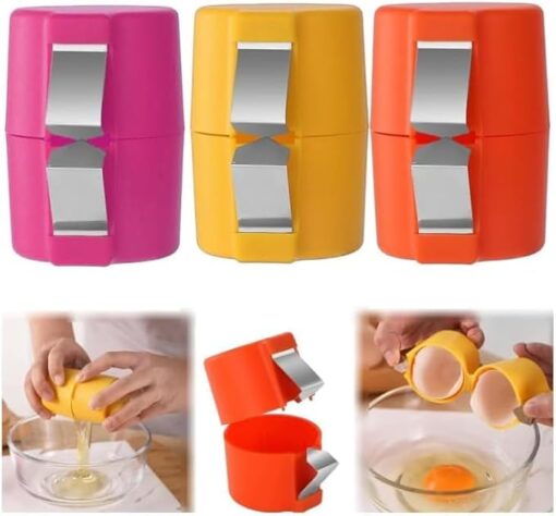 3 Pièces Outil de Casse-œufs Portable,Coupe Œuf à la Coque, Ouvre-coquille pour Œufs Durs, Séparateur de Coquilles d'Œufs,Cuisine Pratique pour Craquage et Séparation des Œufs, pour et Œufs à la Coque