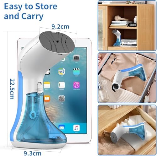 Midmoon Défroisseur Vapeur Vertical, Fer à Repasser Portable 1000W 150ml Voyage Vapeur Steamer, 30S Réchauffage Rapide Défroisseur pour La Maison, Le Bureau (White) – Image 6