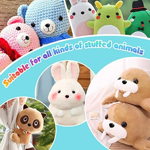 TOAOB 114pcs Nez de Sécurité Nez de Poupées D'animaux Peluche en Plastique Noirs 9mm à 29mm avec Rondelles pour Fabriquer Artisanales Marionnettes Animales Tricotées – Image 6