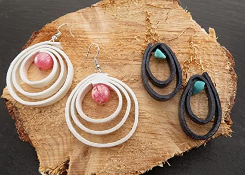 esnado Cordon de Cuir Plat 5 mm x 1,5 mm Couleur : Marron Clair Antique Longueur 10 m – Image 7