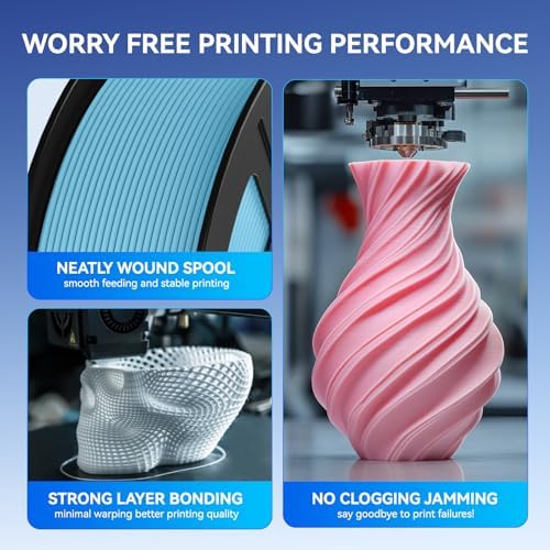 JAYO Matte PLA Filament 1.75mm, Filament PLA Matte pour Imprimante 3D, Neatly Wound Filament, Précision dimensionnelle +/- 0.03mm, Bobine de 1.1 kg(2.42 LBS), 363 Meters, PLA Matte Rose – Image 4