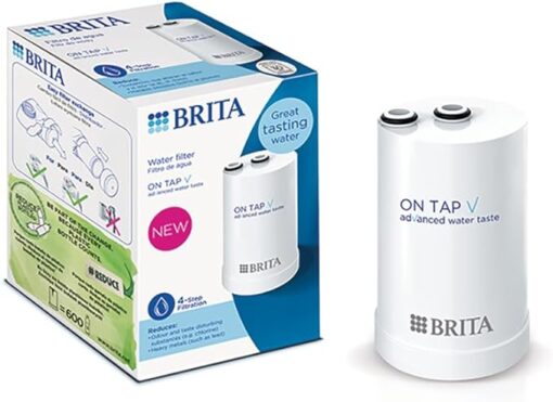 BRITA ON TAP V (600L) Cartouche de rechange pour filtre à eau – Pour une eau durable de bon goût, réduit les micro particules, PFAS, métaux lourds et autres substances qui altèrent le goût – Image 3