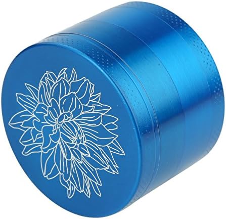 Nouveau design Moulin à épices DCOU 5.5 cm 4 pièces en alliage de zinc Moulin à, poivre et avec récipient à épices avec motifs floraux (Bleu) – Image 3