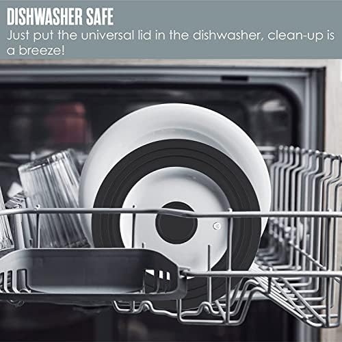 Couvercles universels pour casseroles, poêles et poêles – Convient aux ustensiles de cuisine de 28 cm, 30 cm et 32 cm de diamètre, verre trempé avec bord en silicone haute résistance à la – Image 6