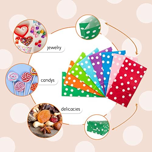 PAKNOR® Set de 40 sacs cadeaux en papier coloré avec 96 autocollants pour emballer des cadeaux d’anniversaire d'enfant, de mariage, de fête – Image 3