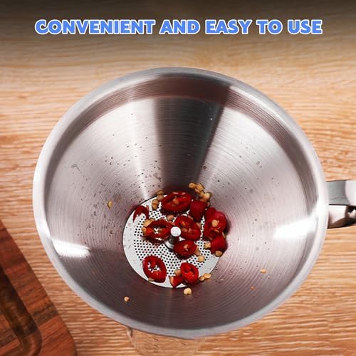 SRTSTR 2 Pièces Entonnoir Inox, Entonnoir Alimentaire, Entonnoir Cuisine Inox 11cm Entonnoir avec Filtre Entonnoir Tamis Inox Entonnoir avec Ane Inox Entonnoir Métallique pour le Transfert de Liquide – Image 5
