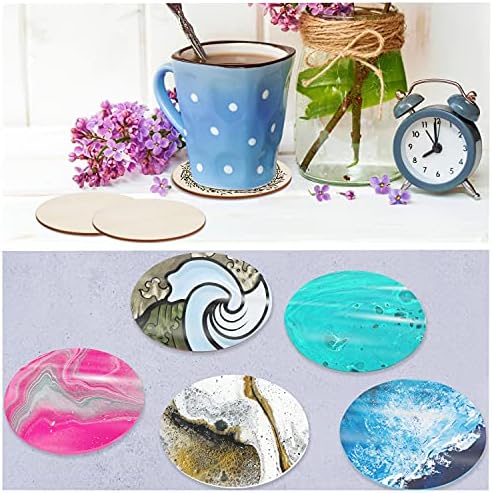 Belle Vous Lot de 100 Disques de Bois Bruts - Tranche de Bois 10 cm avec 2 mm d’Epaisseur - Rondin de Bois Naturel pour vos Décorations, Loisirs, Etiquettes, Sous-Verre, Ornements, Bricolag – Image 4